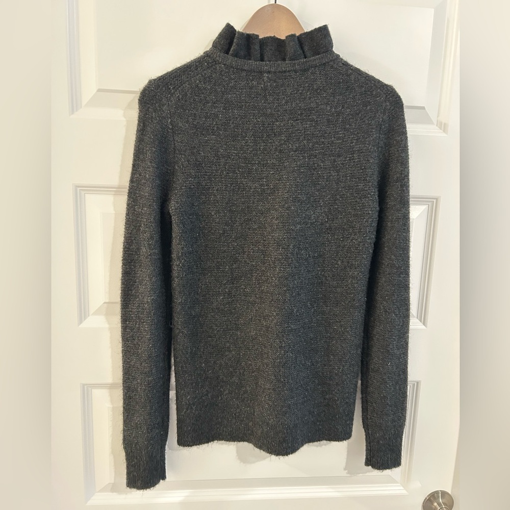 J Crew Alpaca Blend Ruffle Neck Sweater Gray Size S - Picture 8 of 13